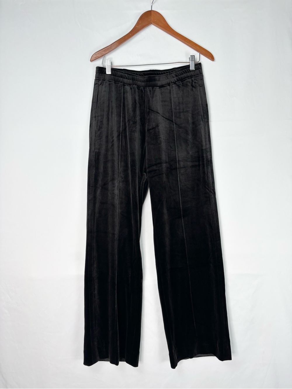 NEW dRA Wide Leg Velvet Pants Black Drawstring High Waist Size S